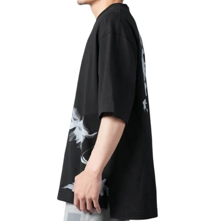 Y-3  |Crew Neck Flower Patterns Unisex Street Style Plain Cotton