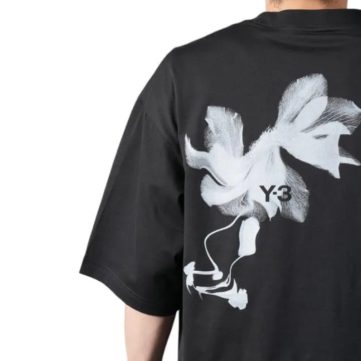 Y-3  |Crew Neck Flower Patterns Unisex Street Style Plain Cotton