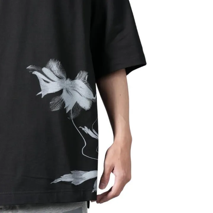 Y-3  |Crew Neck Flower Patterns Unisex Street Style Plain Cotton