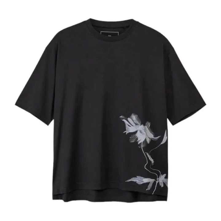 Y-3  |Crew Neck Flower Patterns Unisex Street Style Plain Cotton