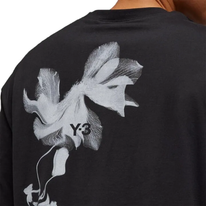 Y-3  |Crew Neck Flower Patterns Unisex Street Style Plain Cotton