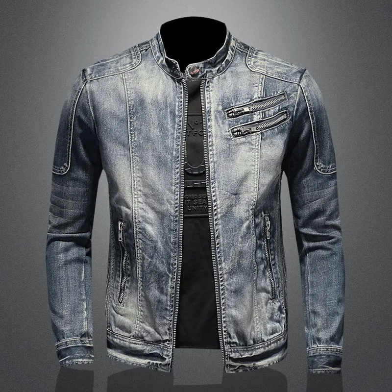 Zipper Detail Denim Jacket